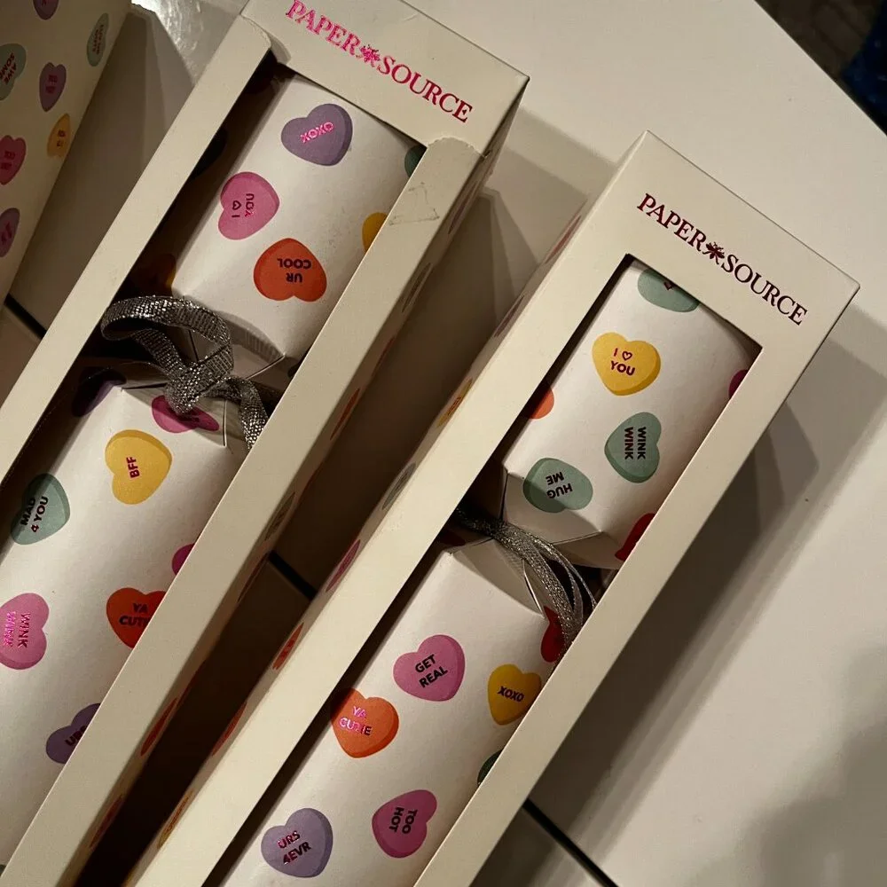 Valentine Conversation Heart Crackers Set of 3 by Paper‎ Source (New)